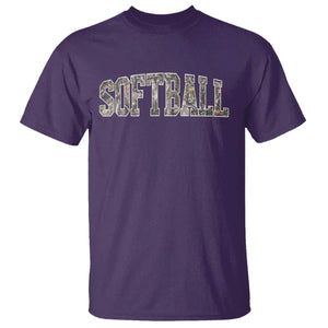 Camo Softball T Shirt Vintage Camouflage Softball Varsity Game Day TS10 Purple Print Your Wear