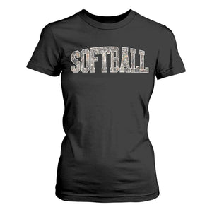 Camo Softball T Shirt For Women Vintage Camouflage Softball Varsity Game Day TS10 Black Print Your Wear