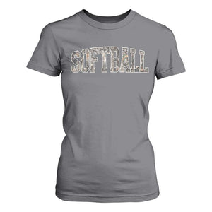 Camo Softball T Shirt For Women Vintage Camouflage Softball Varsity Game Day TS10 Charcoal Print Your Wear