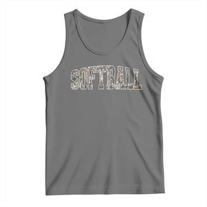 Camo Softball Tank Top Vintage Camouflage Softball Varsity Game Day TS10 Black Heather Print Your Wear