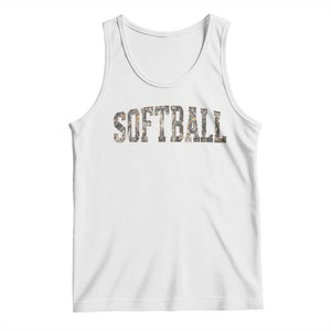 Camo Softball Tank Top Vintage Camouflage Softball Varsity Game Day TS10 White Print Your Wear