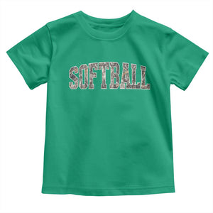 Camo Softball Toddler T Shirt Vintage Camouflage Softball Varsity Game Day TS10 Irish Green Print Your Wear