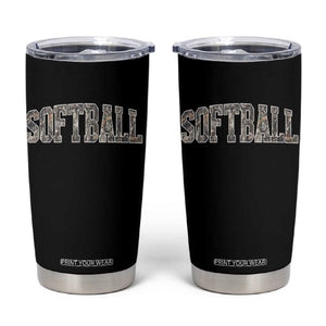 Camo Softball Tumbler Cup Vintage Camouflage Softball Varsity Game Day TS10 Black Print Your Wear