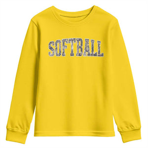 Camo Softball Youth Sweatshirt Vintage Camouflage Softball Varsity Game Day TS10 Daisy Print Your Wear