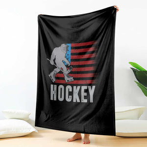 Hockey Bigfoot USA Flag Throw Blanket Vintage Patriotic Ice Hockey Player TS10 Print Your Wear