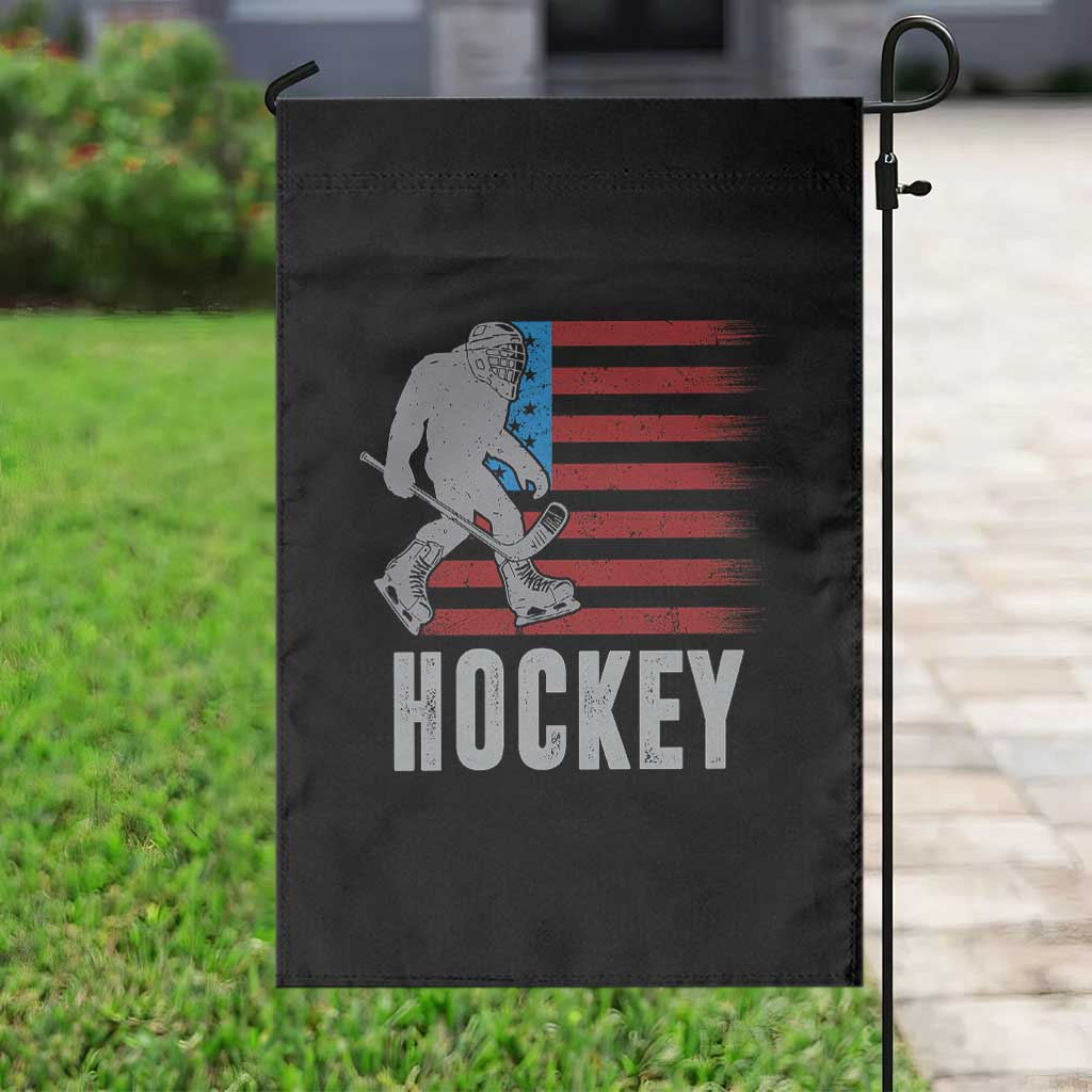 Hockey Bigfoot USA Flag Garden Flag Vintage Patriotic Ice Hockey Player TS10 Print Your Wear