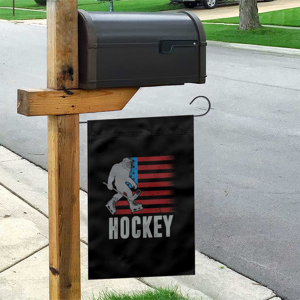 Hockey Bigfoot USA Flag Garden Flag Vintage Patriotic Ice Hockey Player TS10 Print Your Wear