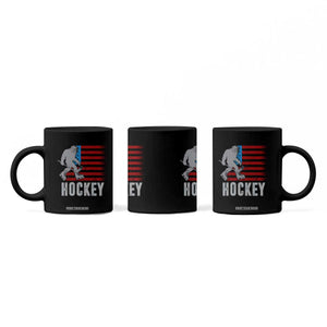 Hockey Bigfoot USA Flag Coffee Mug Vintage Patriotic Ice Hockey Player TS10 Print Your Wear