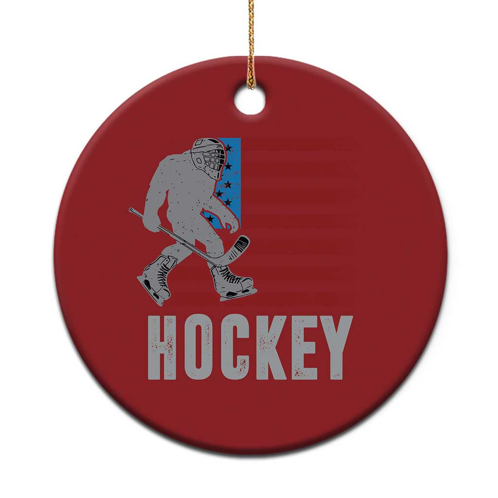 Hockey Bigfoot USA Flag Christmas Ornament Vintage Patriotic Ice Hockey Player TS10 Print Your Wear