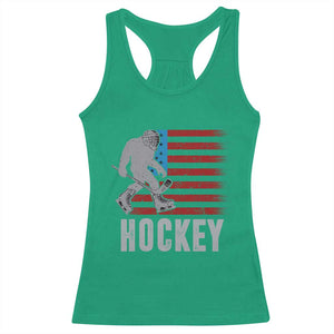 Hockey Bigfoot USA Flag Racerback Tank Top Vintage Patriotic Ice Hockey Player TS10 Irish Green Print Your Wear
