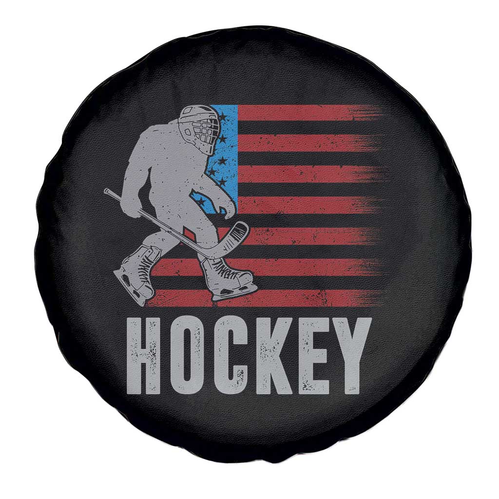 Hockey Bigfoot USA Flag Spare Tire Cover Vintage Patriotic Ice Hockey Player TS10 Print Your Wear