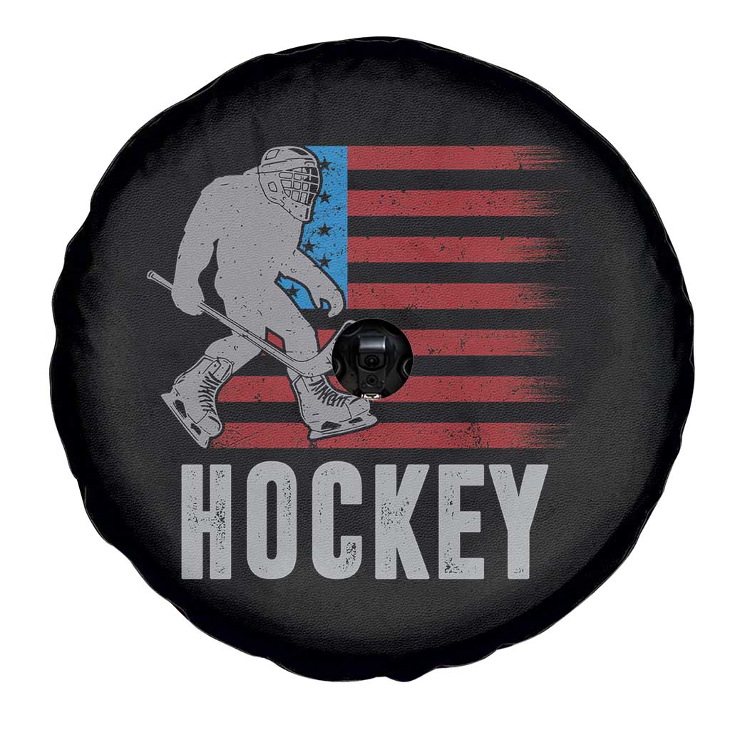 Hockey Bigfoot USA Flag Spare Tire Cover Vintage Patriotic Ice Hockey Player TS10 Print Your Wear