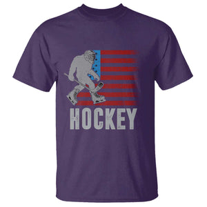 Hockey Bigfoot USA Flag T Shirt Vintage Patriotic Ice Hockey Player TS10 Purple Print Your Wear