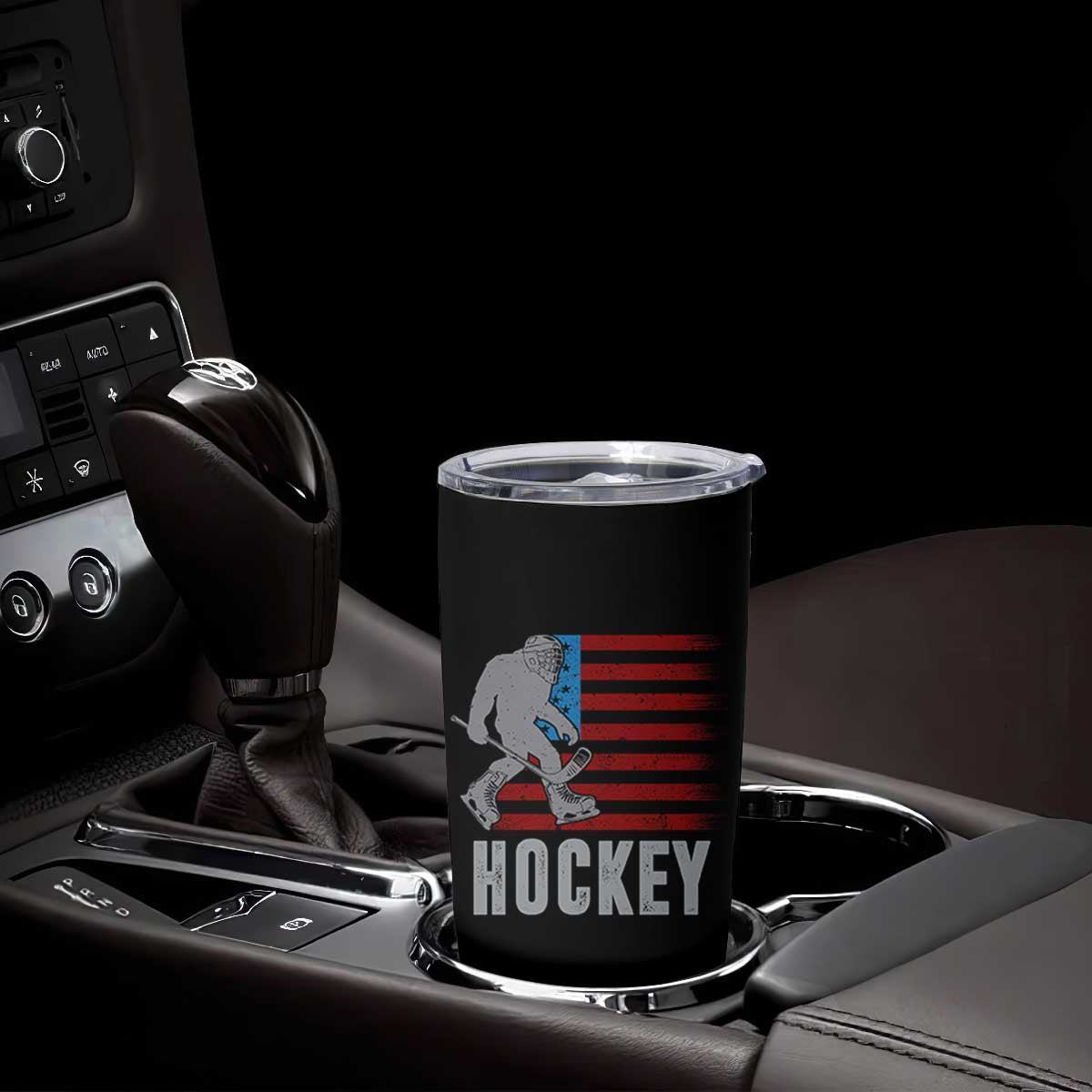 Hockey Bigfoot USA Flag Tumbler Cup Vintage Patriotic Ice Hockey Player TS10 Print Your Wear
