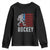 Hockey Bigfoot USA Flag Youth Sweatshirt Vintage Patriotic Ice Hockey Player TS10 Black Print Your Wear