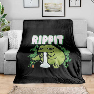 Rippit Frog Meme Throw Blanket Funny Stoner Bong Rip TS10 Print Your Wear