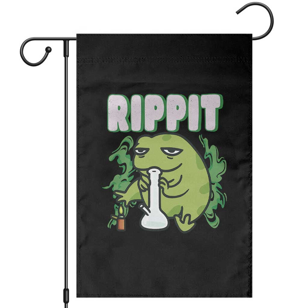 Rippit Frog Meme Garden Flag Funny Stoner Bong Rip TS10 Black Print Your Wear