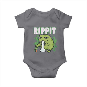 Rippit Frog Meme Baby Onesie Funny Stoner Bong Rip TS10 Charcoal Print Your Wear