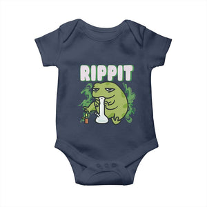 Rippit Frog Meme Baby Onesie Funny Stoner Bong Rip TS10 Navy Print Your Wear