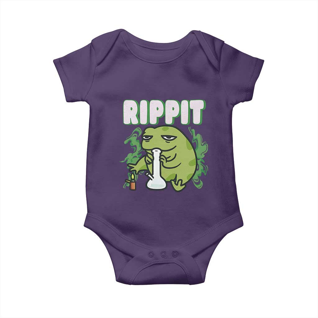 Rippit Frog Meme Baby Onesie Funny Stoner Bong Rip TS10 Purple Print Your Wear