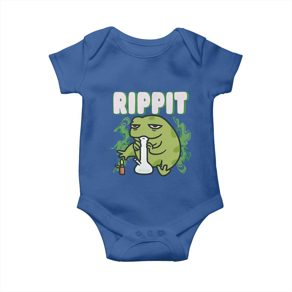 Rippit Frog Meme Baby Onesie Funny Stoner Bong Rip TS10 Royal Blue Print Your Wear