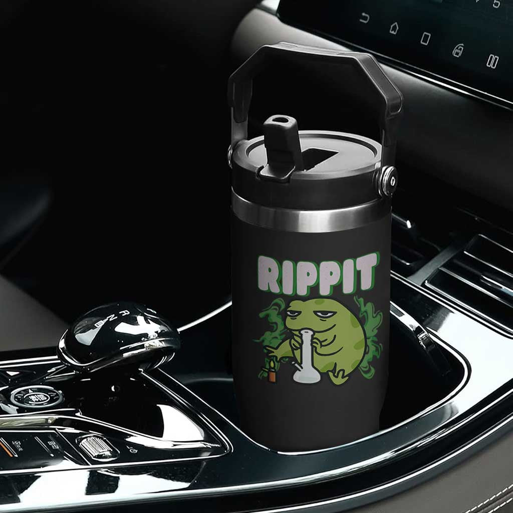 Rippit Frog Meme Flip Straw Tumbler Funny Stoner Bong Rip TS10 Print Your Wear