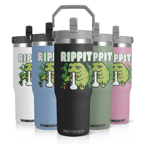 Rippit Frog Meme Flip Straw Tumbler Funny Stoner Bong Rip TS10 Print Your Wear