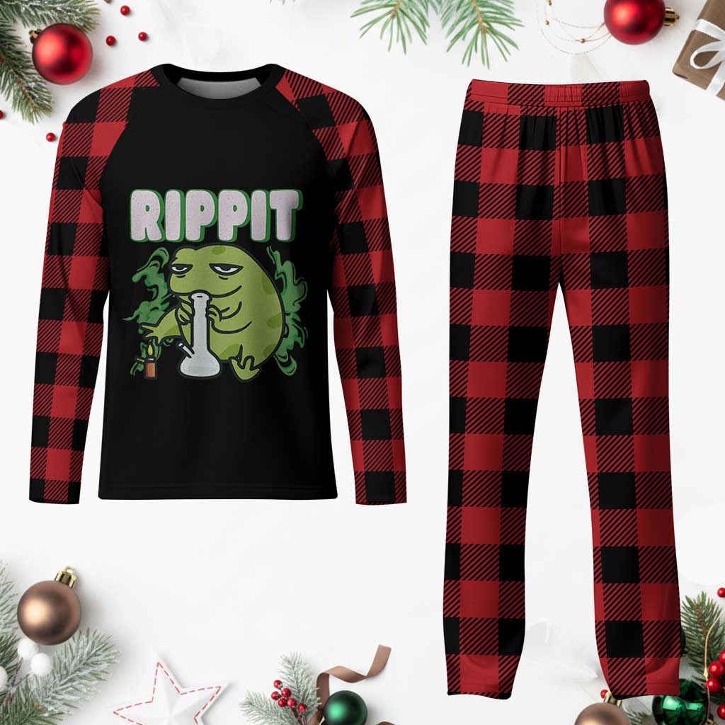 Rippit Frog Meme Plaid Pajama Set Funny Stoner Bong Rip TS10 Buffalo Plaid Print Your Wear