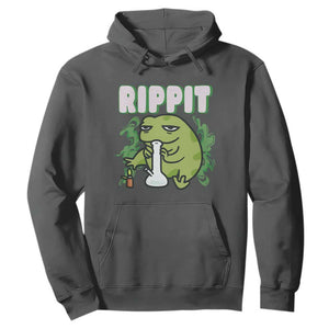 Rippit Frog Meme Hoodie Funny Stoner Bong Rip TS10 Dark Heather Print Your Wear