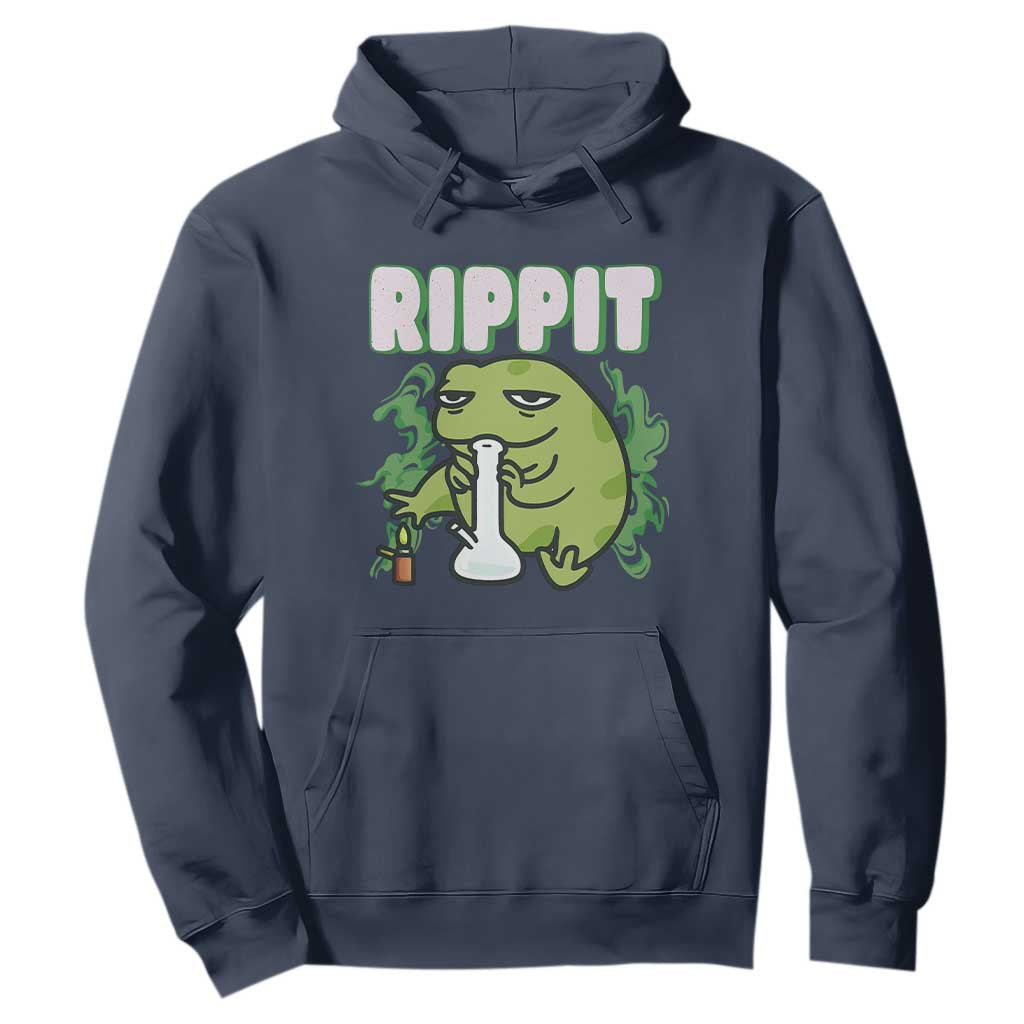 Rippit Frog Meme Hoodie Funny Stoner Bong Rip TS10 Navy Print Your Wear