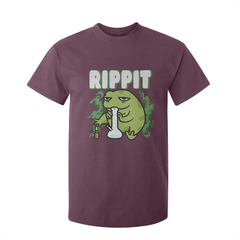 Rippit Frog Meme T Shirt For Kid Funny Stoner Bong Rip TS10 Maroon Print Your Wear