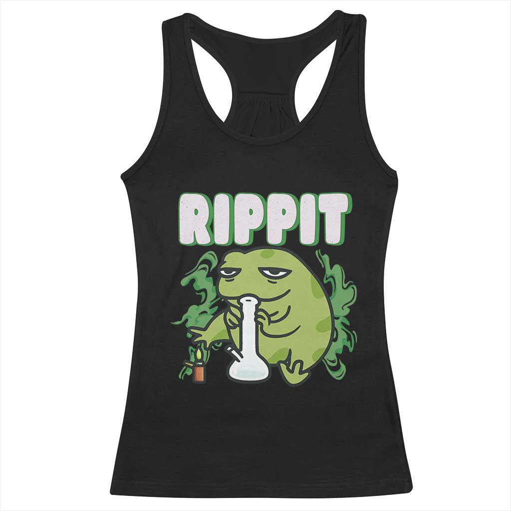 Rippit Frog Meme Racerback Tank Top Funny Stoner Bong Rip TS10 Black Print Your Wear