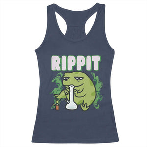 Rippit Frog Meme Racerback Tank Top Funny Stoner Bong Rip TS10 Navy Print Your Wear