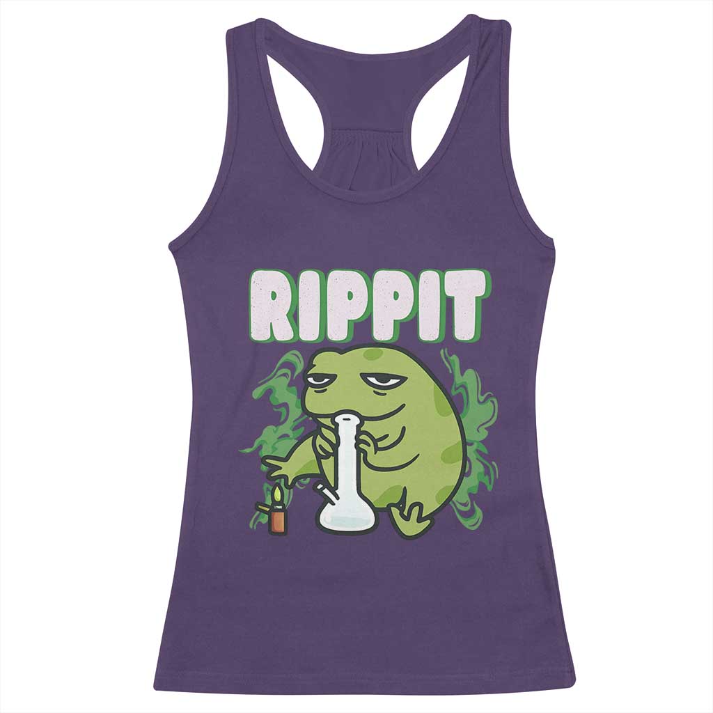 Rippit Frog Meme Racerback Tank Top Funny Stoner Bong Rip TS10 Purple Print Your Wear