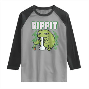 Rippit Frog Meme Raglan Shirt Funny Stoner Bong Rip TS10 Sport Gray Black Print Your Wear