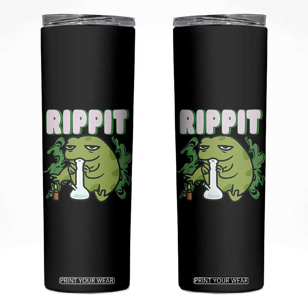 Rippit Frog Meme Skinny Tumbler Funny Stoner Bong Rip TS10 Black Print Your Wear