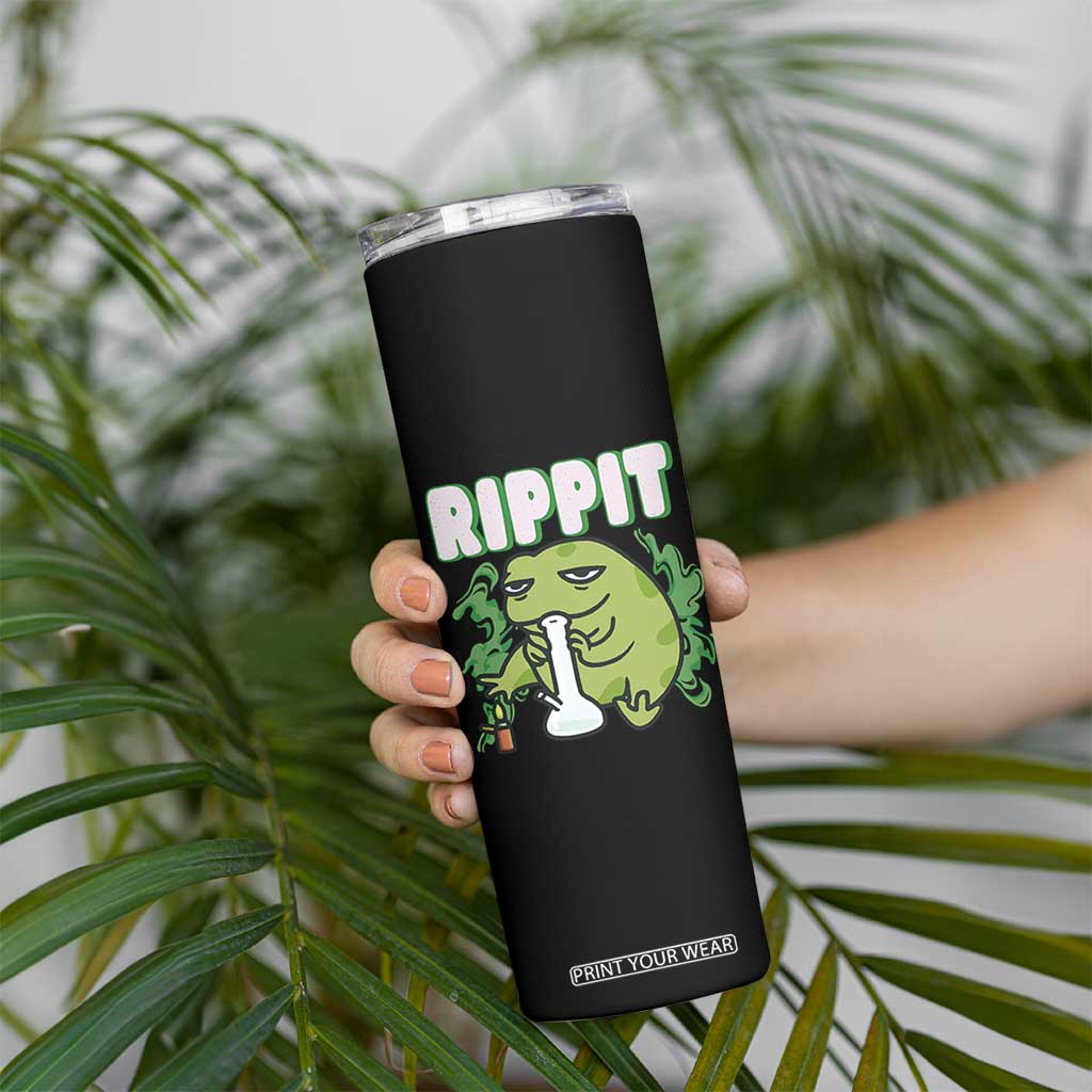 Rippit Frog Meme Skinny Tumbler Funny Stoner Bong Rip TS10 Print Your Wear