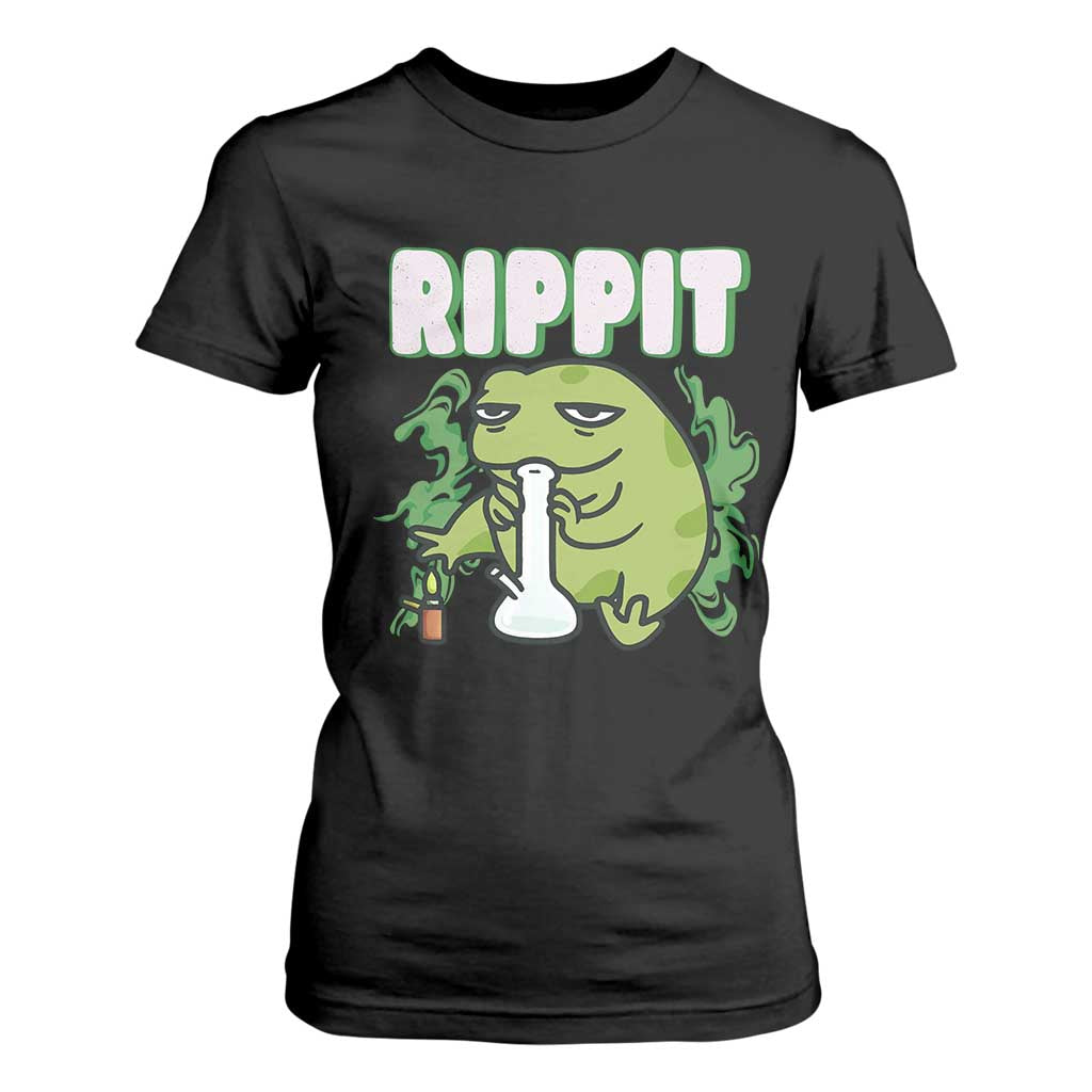 Rippit Frog Meme T Shirt For Women Funny Stoner Bong Rip TS10 Black Print Your Wear