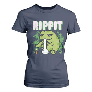 Rippit Frog Meme T Shirt For Women Funny Stoner Bong Rip TS10 Navy Print Your Wear