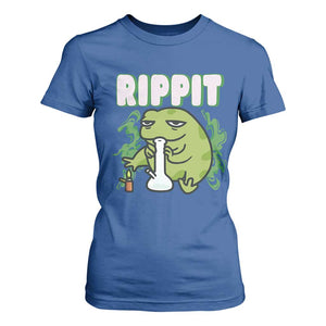 Rippit Frog Meme T Shirt For Women Funny Stoner Bong Rip TS10 Royal Blue Print Your Wear