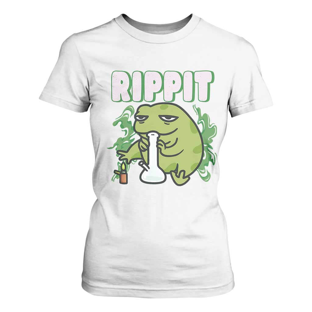 Rippit Frog Meme T Shirt For Women Funny Stoner Bong Rip TS10 White Print Your Wear