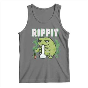 Rippit Frog Meme Tank Top Funny Stoner Bong Rip TS10 Black Heather Print Your Wear