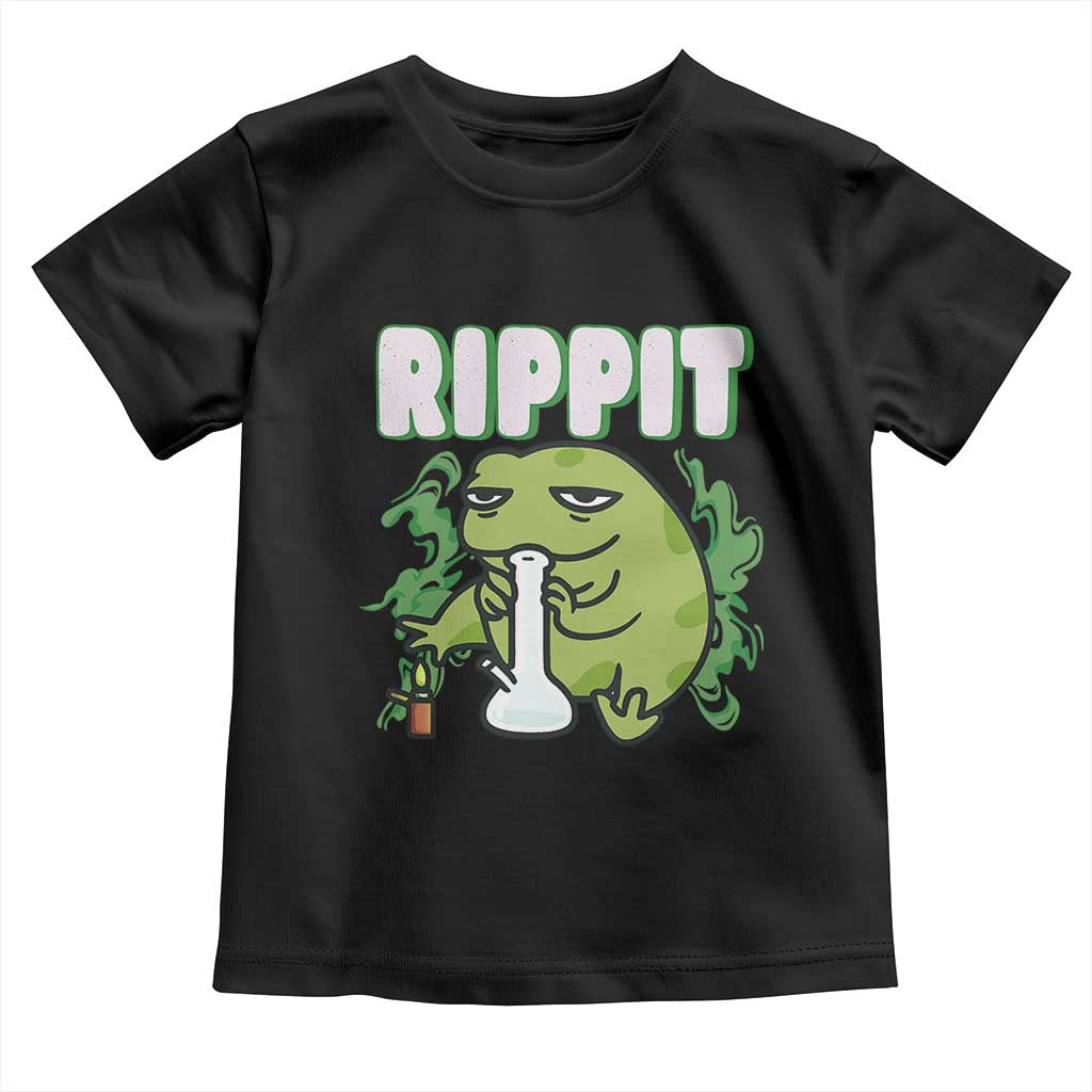 Rippit Frog Meme Toddler T Shirt Funny Stoner Bong Rip TS10 Black Print Your Wear