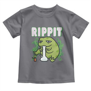 Rippit Frog Meme Toddler T Shirt Funny Stoner Bong Rip TS10 Charcoal Print Your Wear