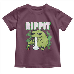 Rippit Frog Meme Toddler T Shirt Funny Stoner Bong Rip TS10 Maroon Print Your Wear