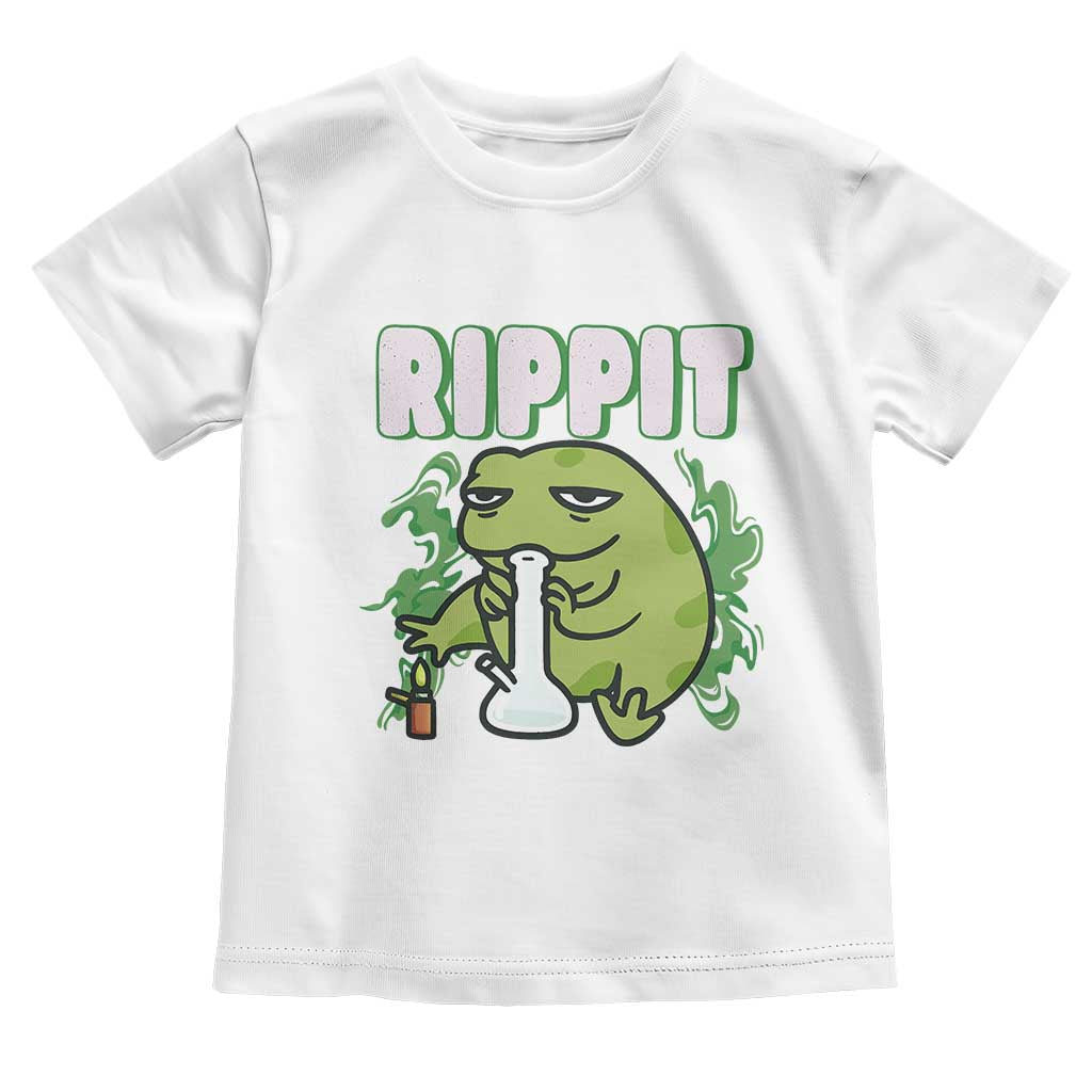 Rippit Frog Meme Toddler T Shirt Funny Stoner Bong Rip TS10 White Print Your Wear