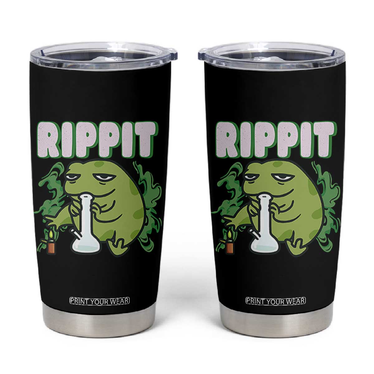 Rippit Frog Meme Tumbler Cup Funny Stoner Bong Rip TS10 Black Print Your Wear