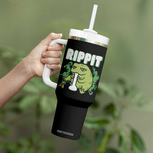 Rippit Frog Meme Tumbler With Handle Funny Stoner Bong Rip TS10 Print Your Wear