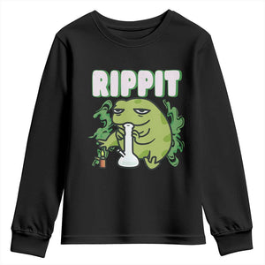 Rippit Frog Meme Youth Sweatshirt Funny Stoner Bong Rip TS10 Black Print Your Wear