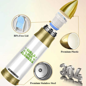 Girls Love Flowers Weed Cannabis Bullet Tumbler Funny Marijuana 420 Gift TS10 Print Your Wear